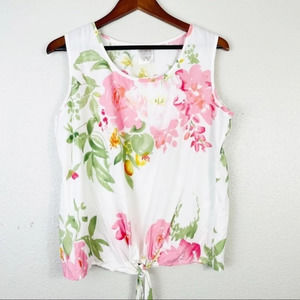 PLUM PRETTY SUGAR Floral Front Tie‎ Top L